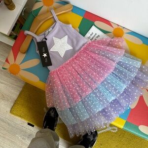 Petite Hailey Pastel Starry Tulle Dress size 2